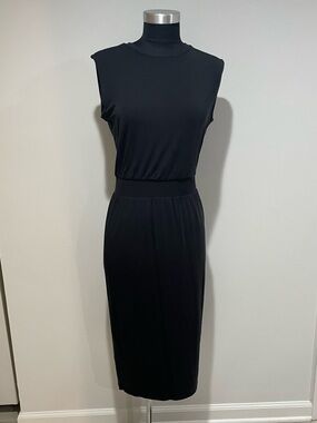 Athleta Black Sleeveless Midi Dress